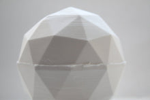 Load image into Gallery viewer, Geometric faceted polyhedron white vase made from stoneware fine bone china -  geometric decor