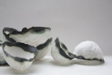Load image into Gallery viewer, Walnut shells from fine bone china with burnt looking finish effect, stoneware porcelain