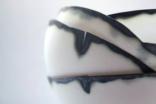 Load image into Gallery viewer, Pure white English fine bone china stoneware bowl with black rims