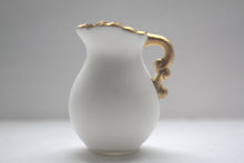 Load image into Gallery viewer, Mini jug made from English fine bone china and real gold rim and handle in stoneware