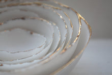 Load image into Gallery viewer, Stoneware fine bone china bowls with real gold in 7 differnt sizes. Ring dish