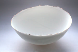 Fine bone china small stoneware bowl with real gold, white porcelain bowl,